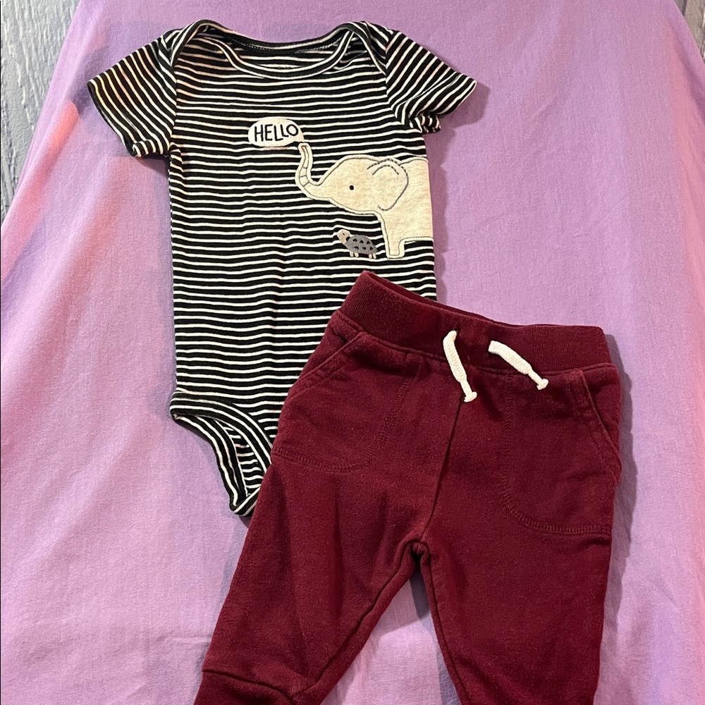 5 for $10 💜 Elephant Outfit Size 3-6 months